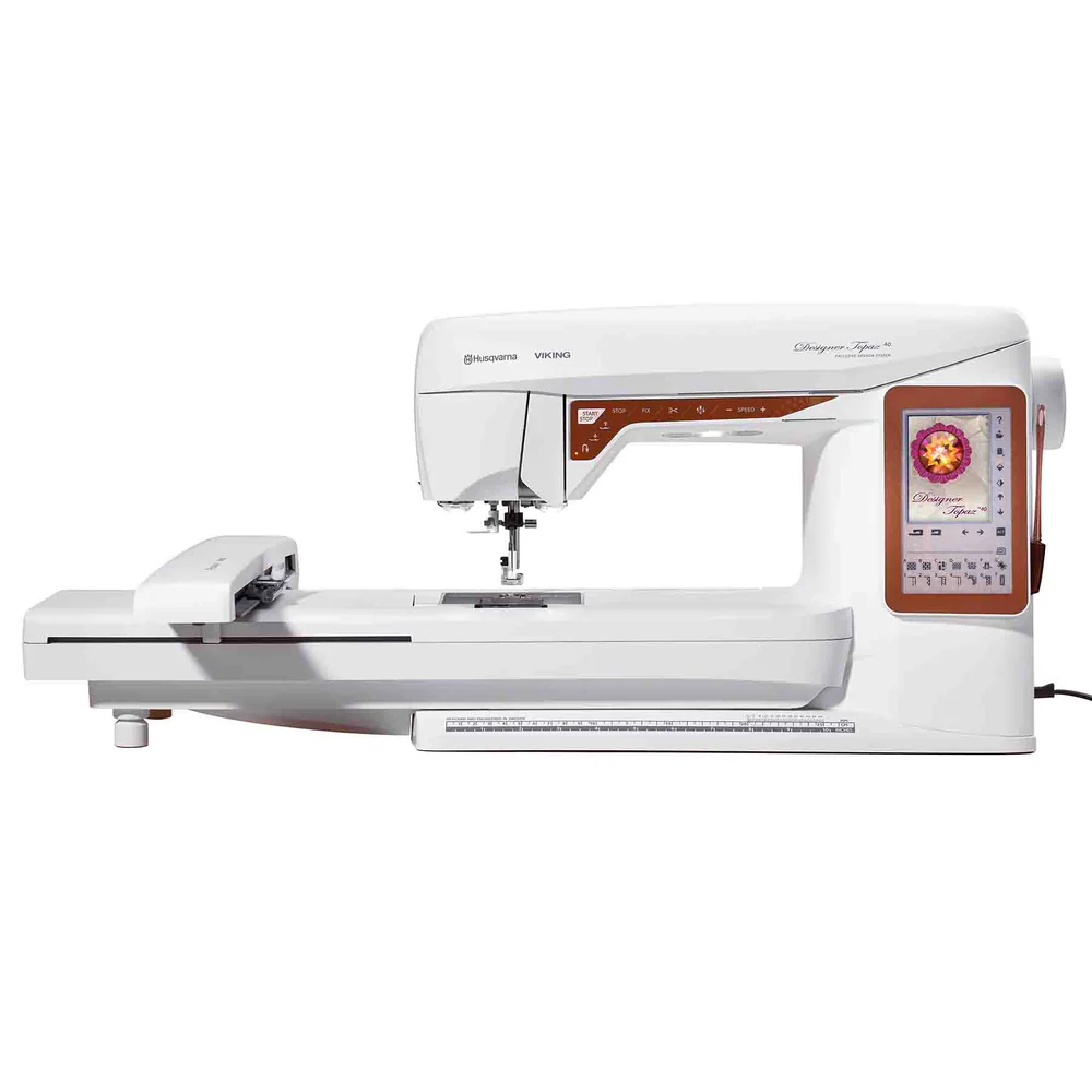 Featured image for “HUSQVARNA® VIKING® DESIGNER TOPAZ™ 40 Sewing & Embroidery Machine”