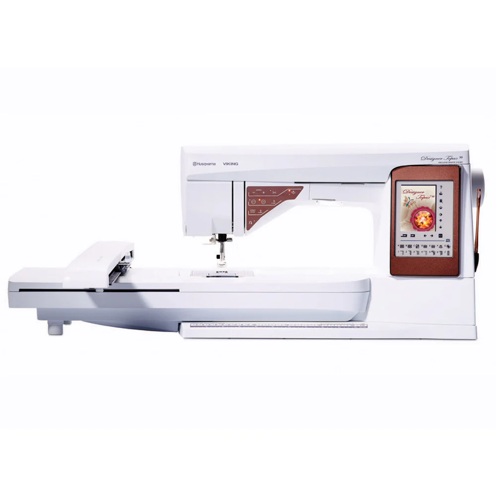 Featured image for “HUSQVARNA® VIKING® DESIGNER TOPAZ™ 50 Sewing & Embroidery Machine”
